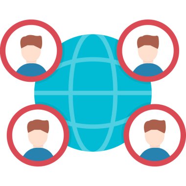 kullanıma hazır genel ağ düz renkli simgeler