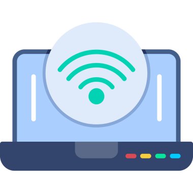Wi-Fi sembollü bir dizüstü bilgisayar
