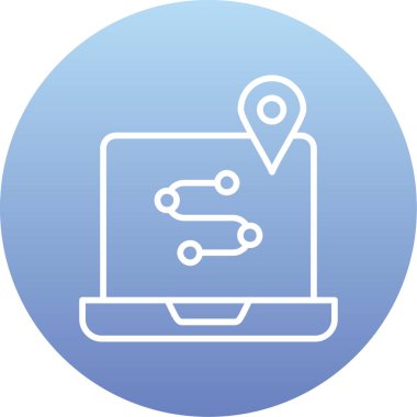 konum haritası pin simgesi ana hat biçiminde