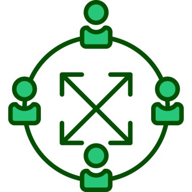 Bir grup insanın vektör çizimi