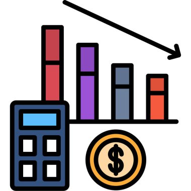 Dolar sembolü çizimi olan iş grafiği