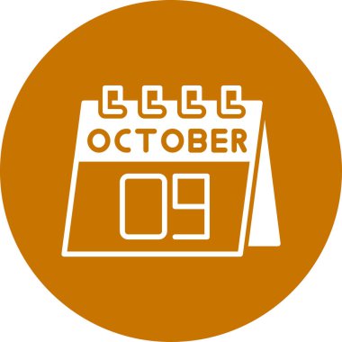 Ekim takvim simgesi, vektör illüstrasyonu