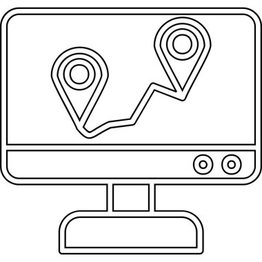 GPS konumu. Web simgesi basit illüstrasyon