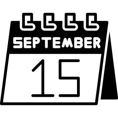 Siyah simgeli takvim