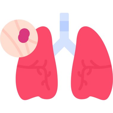 Akciğer ikonu. Web için akciğer vektör simgelerinin düz çizimi