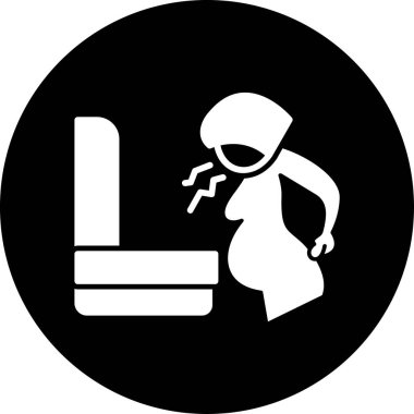 Hamilelik ikonu olan bebek kız, vektör illüstrasyonu