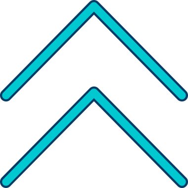 Okun yönünü simgeye çevir. vektör biçimi düz ikonik sembol, mavi renk, beyaz arkaplan.