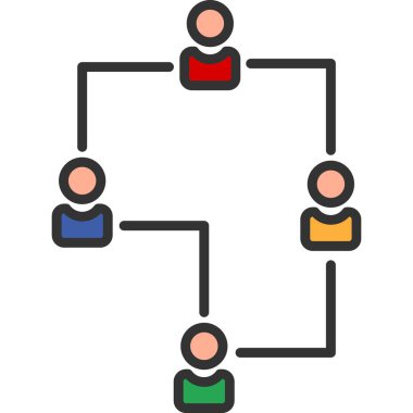 Bir grup insanla bağlantılı bir iş adamının vektör simgesi