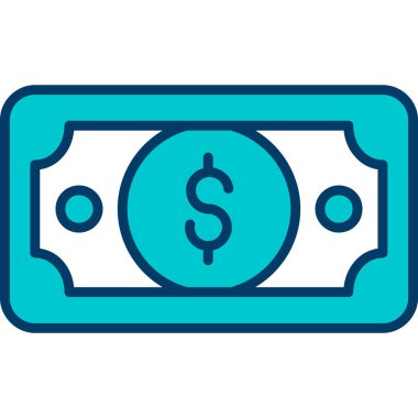 Dolar web simgesi basit vektör illüstrasyonu