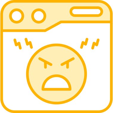 kızgın yüz simgesi, vektör illüstrasyonu