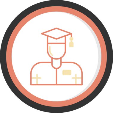 mezuniyet simgesi vektör illüstrasyonu