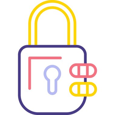 Kilit. Web simgesi basit illüstrasyon