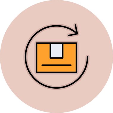 Çizgi film ve renkli simgenin vektör çizimi