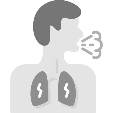 akciğer ikonu, çizgi vektör simgesi