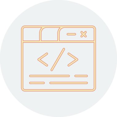 Web programlama simgesi vektör illüstrasyonu