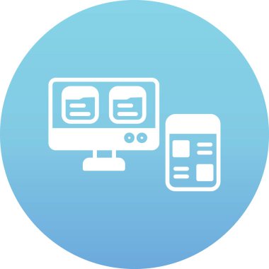 Web simgesi, bilgisayar ekranının vektör illüstrasyonu