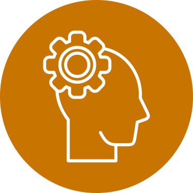 Beyin. Web simgesi basit illüstrasyon