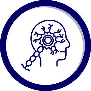 Beyin. Web simgesi basit illüstrasyon