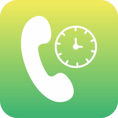 Çalan saati olan uzun bir gölge telefon simgesinin çizimi