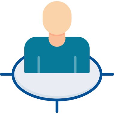 Konferans. Web simgesi basit illüstrasyon.