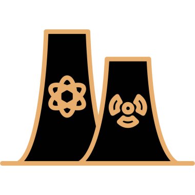 Nükleer santral ikon vektör illüstrasyonu