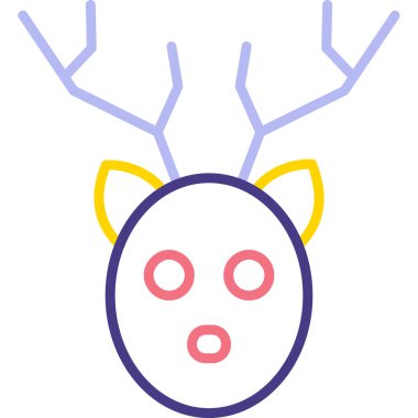 Geyik. Web simgesi basit illüstrasyon