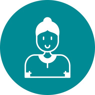 Kadın. Web simgesi basit illüstrasyon