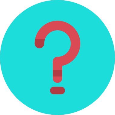 Soru işareti düz simgesi, vektör, illüstrasyon