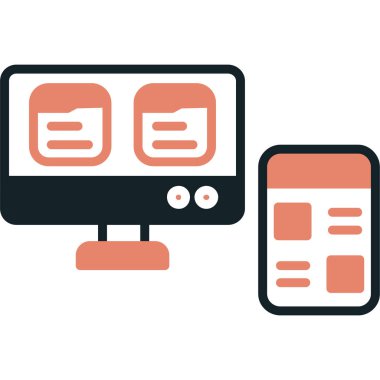 bilgisayar ekran simgesi ile doldurulmuş dış hat biçimi