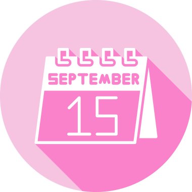 Pembe arkaplan takviminin resmi 15 Eylül.