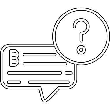 soru işareti ve metin simgesi içeren satır konuşma balonu