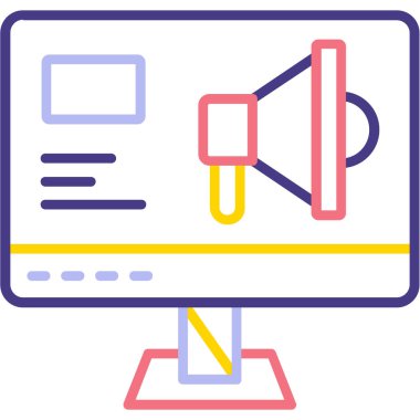 Konuşmacı. Web simgesi basit illüstrasyon