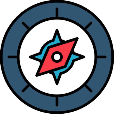 pusula simgesi, vektör illüstrasyonu