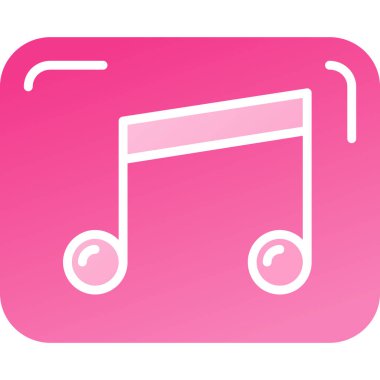 Müzik notası vektör simgesi. düz biçim illüstrasyonu.