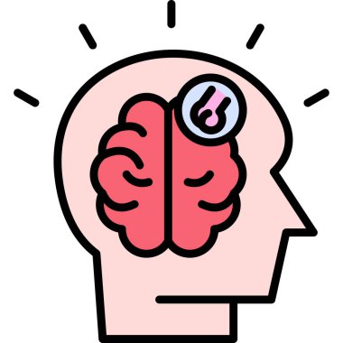 Beyin simgesi, vektör illüstrasyonu