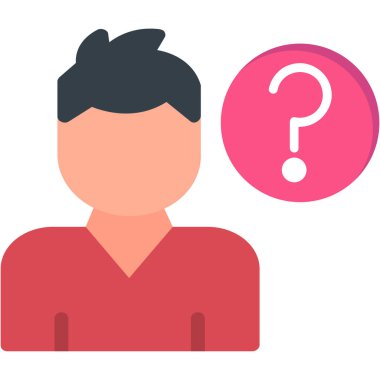 Bir sorum var. Web simgesi basit illüstrasyon