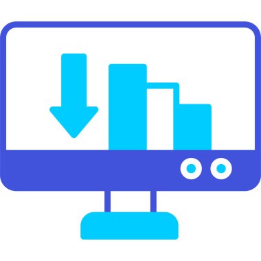 Monitör. Web simgesi basit illüstrasyon
