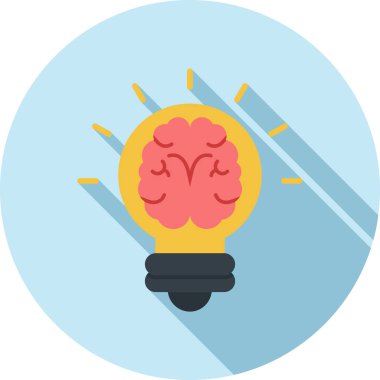 düz biçimli ampul yaratıcı fikir simgesi