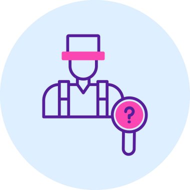 Dedektif adam vektör illüstrasyonu