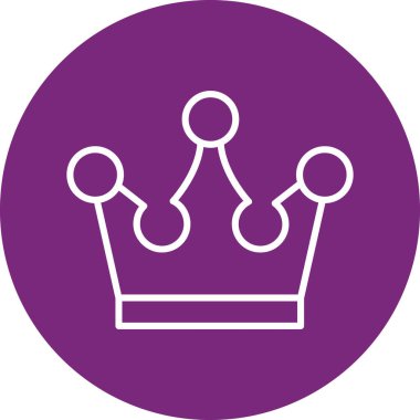 Taç vektör simgesi. biçim düz yuvarlak kare simgesi, mor renk, yuvarlak açılar, beyaz arkaplan