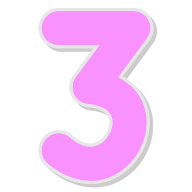 beyaz zemin üzerinde üç numaralı