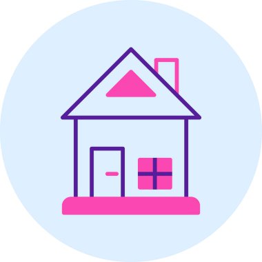 Eve. Web simgesi basit illüstrasyon