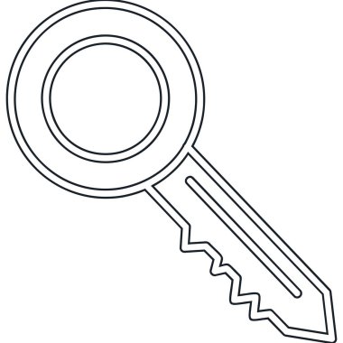 anahtar anahtar kilidi simgesi ana hat biçiminde