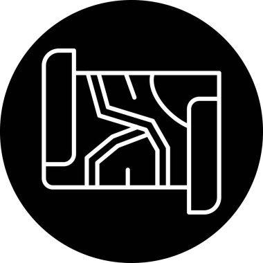 Bir harita simgesinin vektör illüstrasyonu