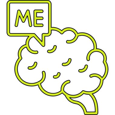 Beyin. Web simgesi basit illüstrasyon