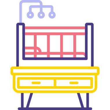 bebek taşıma ağı simgesi basit vektör illüstrasyonu