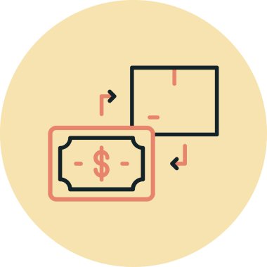 Bir dolar simgesinin vektör illüstrasyonu