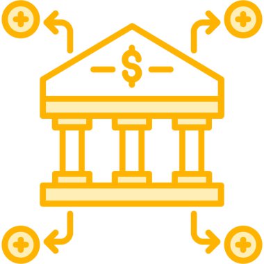 Banka binası. Basit resimleme