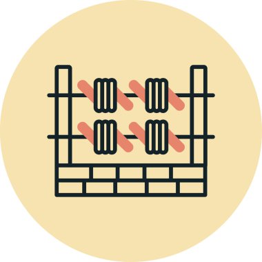 Çit. Web simgesi basit illüstrasyon