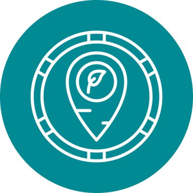 Moda biçimi izole edilmiş arkaplanda harita iğnesi simgesi simgesi